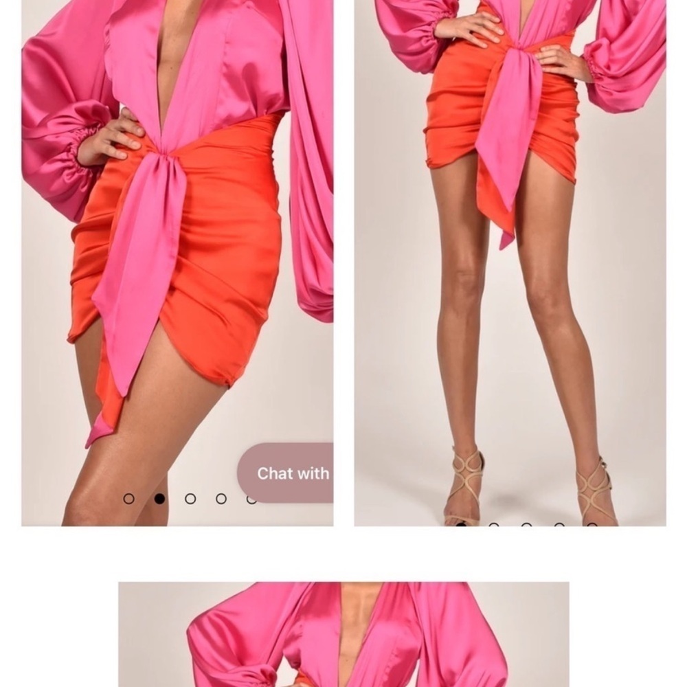 Vibrant Pink and Orange Dress